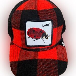 Goorin Bros Plaid Lady Bug Animal Farm Snapback Trucker Hat